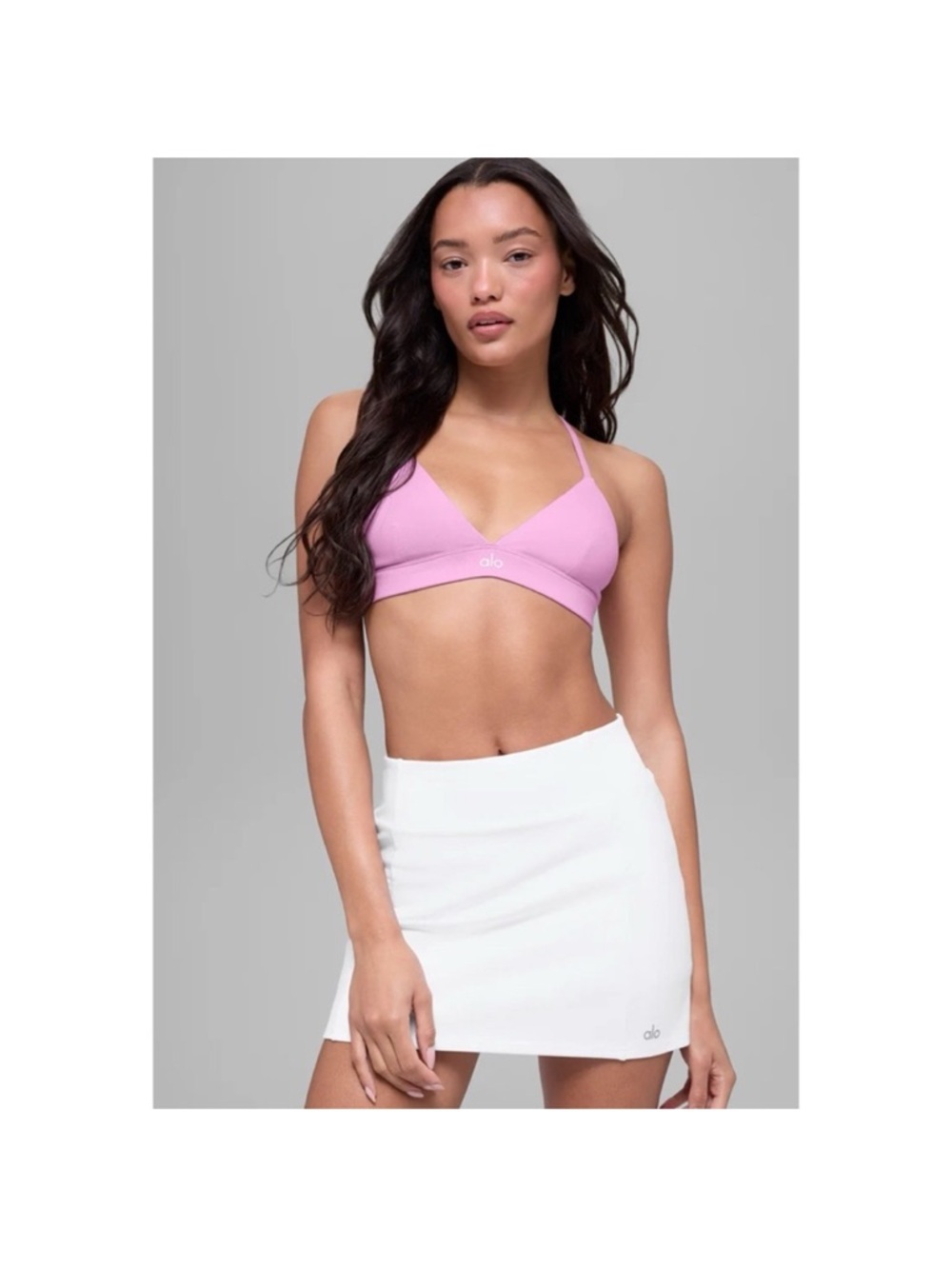 NWT Alo Yoga Splendor Bra Top in Candy Heart Pink Medium - Picture 11 of 13